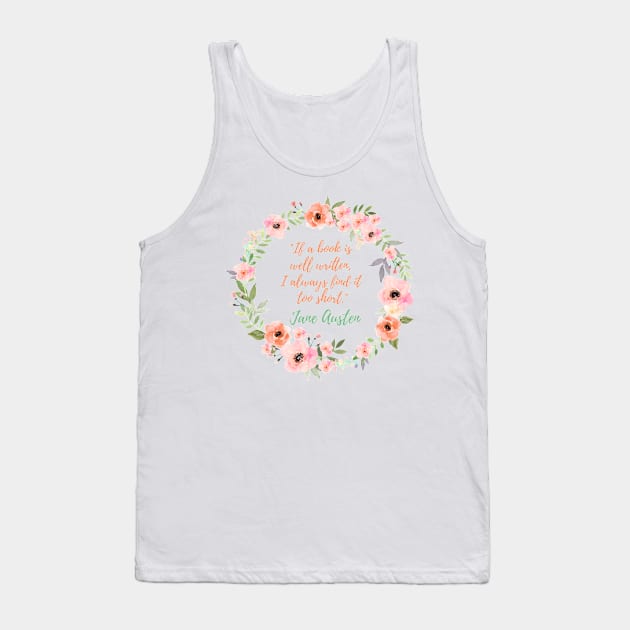 Jane Austen Quote Tank Top by EarlyBirdBooks